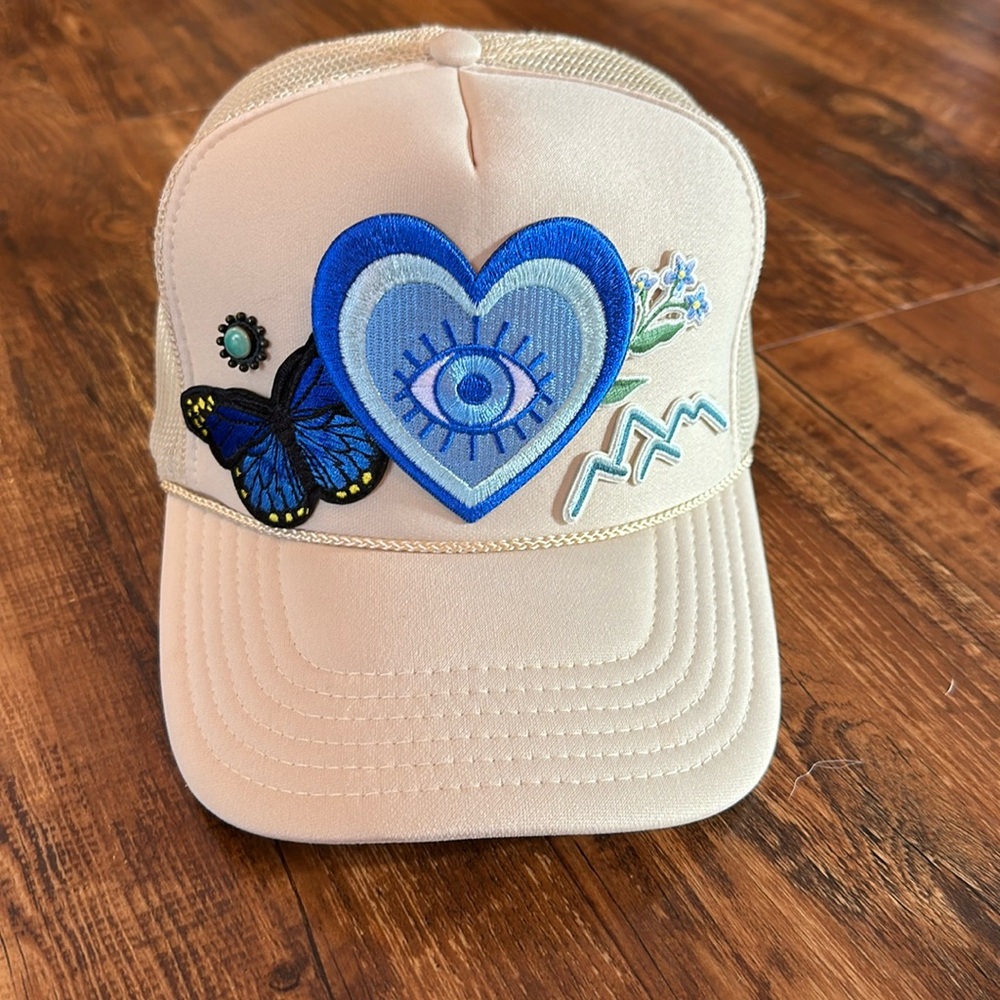 Trucker hat with patches